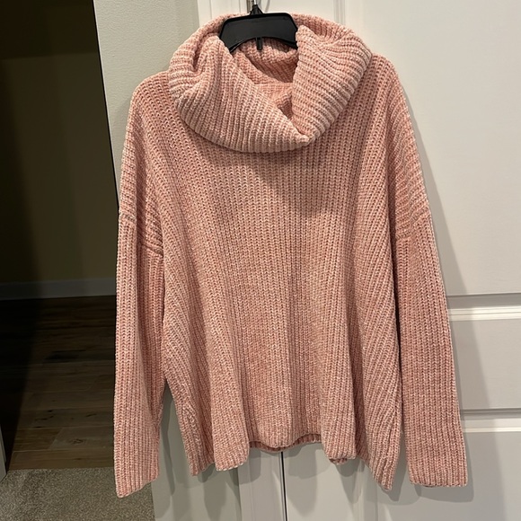 Ellos chenille turtleneck light pink sweater, size 1x - Picture 5 of 7